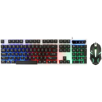 Entry Level RGB Backlit Gaming Keyboard and Mouse Combo Desktop Office Keyboard Mouse Set
