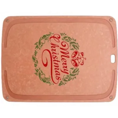 High-End Luxury Custom Christmas Charcuterie Board with Juice Groove Wood Fiber Cutting Board Antibacterial Serving Board