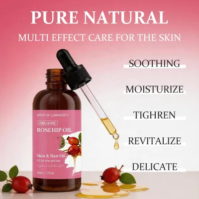 Retinol Alternative Serum Solution OEM/ODM High Quality Virgin Cold Pressed Organic Rosehip Oil for Face