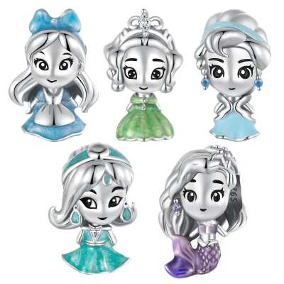Dreamland Fairy Tales Mermaid Princess Beaded Diy Bracelet Accessories Girls S925 Sterling Silver Fashion All-match Beads Gift