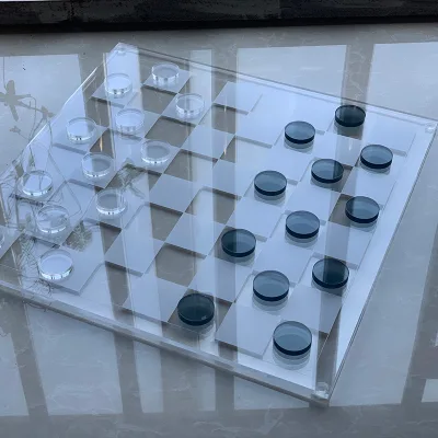 Hot-selling Acrylic Chess Set Luxury Clear Colourful International Chess Crystal Chess Board Set