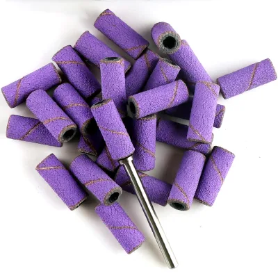 80 Grit 150 Grit 240 Grit Purple Abrasive 3mm Small Mini Nail Sanding Tip Bands