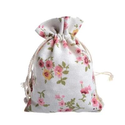 Wholesale Custom Small Cotton Muslin Drawstring Bags, Eco-friendly Reusable Your Own Logo Canvas Sling Gift Bags