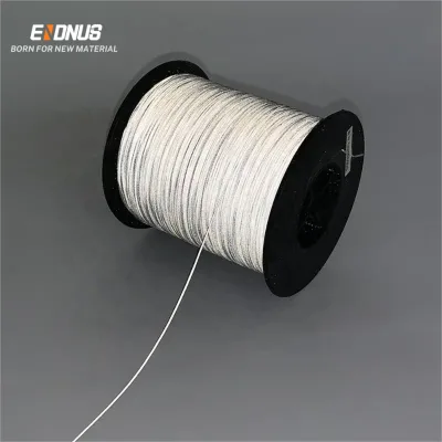 High Visibility Grey 0.25mm 0.5mm 1mm 2mm Double Sided Flat Reflective Yarn for Weaving