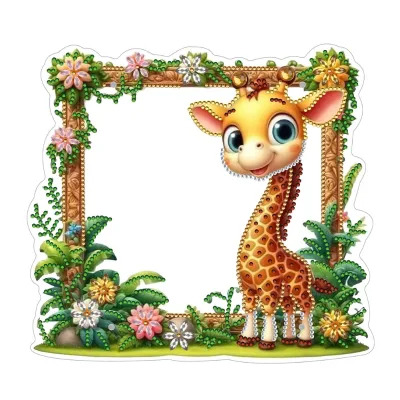 Flower Giraffe Diamond Painting Frame 5D DIY Craft Fashion Accessories