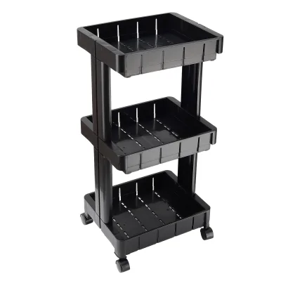 Newst 3 Layer Multifunction Plastic Rolling Cart Home Kitchen & Living Room Storage Organizer Modern Strong Detachable Design