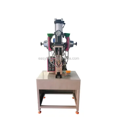 Fully Automatic Double Head Pneumatic Grommet Buttonhole Curtain Punching Shoe Eyeleting Machines
