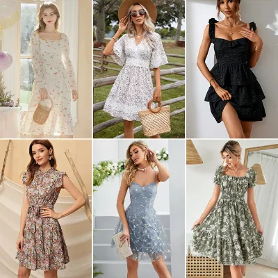Factory New Mixed Apparel Stock Women's Short Top & Casual Dress T-shirt Cheap Price Polyester/Cotton Material Summer Fashion