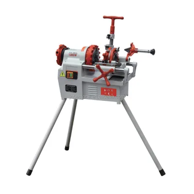 T-2X 1300W 2" Industrial Electric Pipe Threading Machine for Construction & Industrial Use 1/2" to 2" NPT Dies Steel Pipe