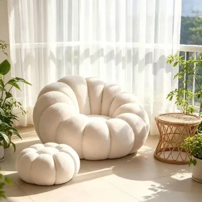 Modern Convertible Reclining L-Shaped Fabric Sofa Chair with High Quality Foam Comfort Reading Chair for Living Room Bedroom