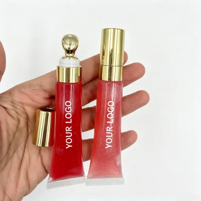 Luxury Gold Zinc Alloy Cap Lip Oil Hydrating Glossy Lip Gloss Custom Logo OEM Private Label