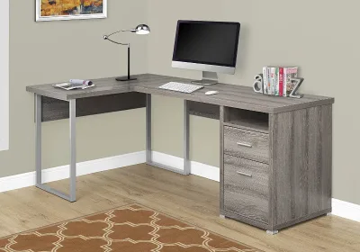 New Trendy Adjustable Convertible Minimalist Corner Laptop Desk Stylish Extra Long Wood Top Integrated Open Closed Storage Unit