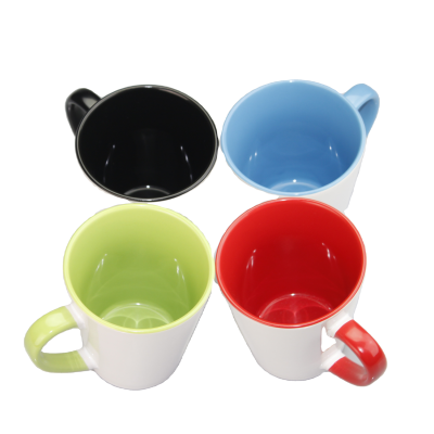 12OZ Inner Sublimation Travel Mug  Handle Color Cone Mugs