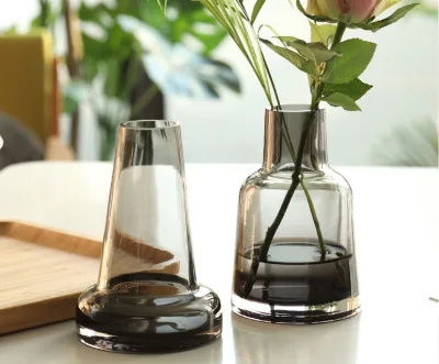 Transparent Crystal Bud Vase Simple Glass Hydroponic Vessel for Flower Arrangement Tabletop Ornament Bottle Home Decoration