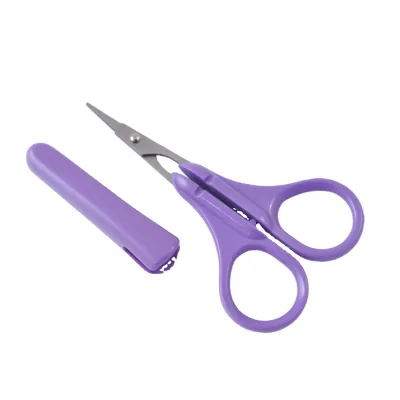 FINIX Purple TAIWAN Manufacturer 3.75" Straight Sharp Tip Protector ABS Plastic Grip Handle Japanese Stainless Manicure Scissors