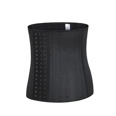 25 Bone Waist Trainer Private Label Steel Xxs Boned Latex Belly Slimming Double Band Zip With Hooks Hook and Eye Wrap Strap