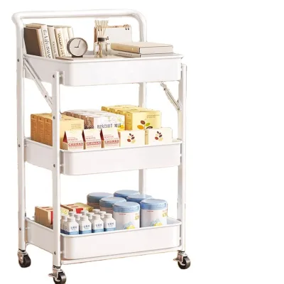 Trolley Storage Rack Kitchen Bathroom Floor Multi-layer Bedroom Book Mobile Baby Toy Snack Storage Rack