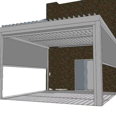 Aluminium Pergola, 10x12ft Hard Top Aluminium Structure Anti UV Used for Home Patio and Terrace