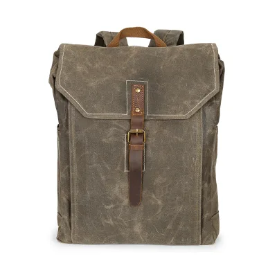 Custom Waterproof Hiking Men's Casual Sports Women's Vintage Laptop Unisex Waxed Canvas Backpack School Bag