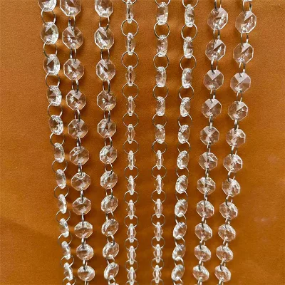Wedding Decoration Crystal Octagonal Bead Curtain Drape Clear Crystal Prism Diamond Strings for Home Interior Decor