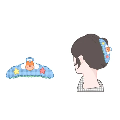 New Cartoon Children Girls' Hair Clip Cute Dog Melody Plush Hair Ring Hairpin Animal Fruit Hairpin for Baby Girls