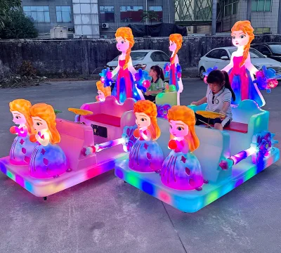 Battery Operated Outdoor Amusement Cars Kids Indoor Rides Children Electric Dodgem Luminous Elsa Bumper Car for Sale