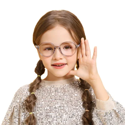 Wholesale New Anti-Blue Light Kidsren's Glasses Solid Student Non-Prescription Soft-Frame TR90 Diamond Face Shape Match