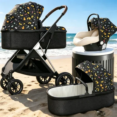 JXB Detachable Sleeping Basket Portable Modular Baby Stroller Infant Pushchair for Daily Outdoor