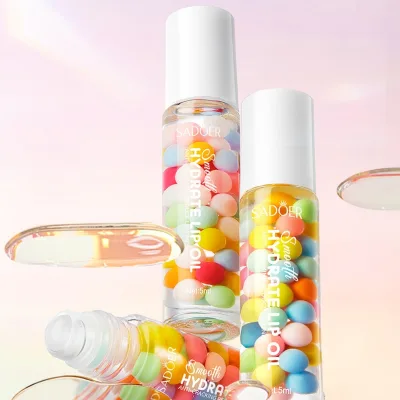 Macaron Hydrating Lip Oil - Moisturizing Nourishing Long-Lasting Velvety Gloss with Vitamin E & Plant Oils for Dry Lips Care