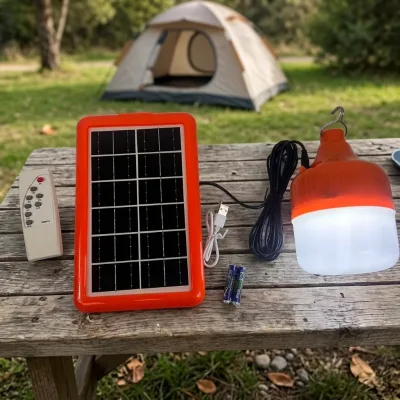HIGH HOME Solar LED Bulb IP65 Waterproof Touch-Control Rechargeable Outdoor Emergency Lighting