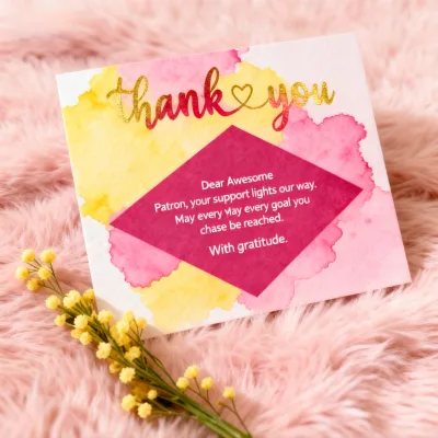 Customer Hologram Thankyou Card Mini Luxury Custom Thank You Card for Small Business