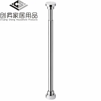 OEM Stainless Steel Internal Spring Pull Shower Curtain Rod Adjustable Without Drilling Retractable Bathroom Closet Rod