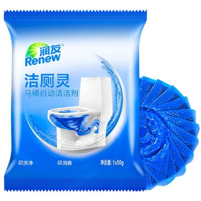 High Quality Eco-Friendly Blue Bubble Toilet Cleaner Solid Disposable Design Customizable for Bathroom Washroom Use Manufactured