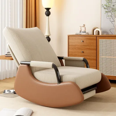 Modern Rocking Lounge Chaise Chair New Style Indoor Comfort Chair with Reclining Feature Customized Fabric and Cotton Filling