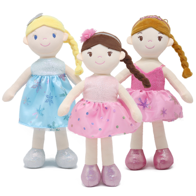 Girls Customize Rag Stuffed Doll With Dress OEM Design Plush Custom Cotton Rag Ballet Dolls