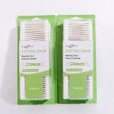 Soft and Eco-Friendly 500 Pcs Purple Paper Stick Cotton Swab for Daily Hygiene Use