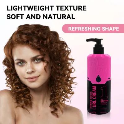 400ml Hydrating Curl Cream Soften Frizzy Hair Enhance Bouncy Curls Lightweight Styling Cream Daily Use
