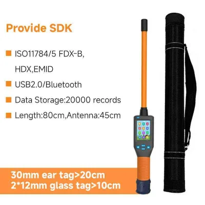 Wholesale Plastic Long Hand Fdx-b Hdx Microchip Scanner Rfid Handheld Stick Scanner Reader LF-A02 for Animal Ear Tag Livestock