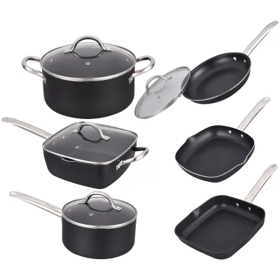 Luxury Stainless Steel Cookware Set with Non-Stick Coating Gas Compatible Aluminum Alloy Construction