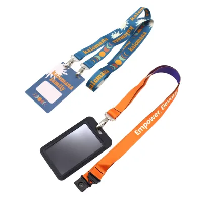 Digital Printed Polyester Lanyard with Id Card Holder Back to School Special Soft Comfortable Neck Strap for Student Campus