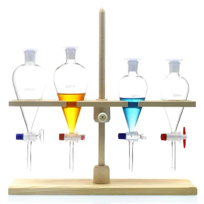 Lab Glass Pear-Shaped Separatory Funnel Separating Eurify Essential Oil Chemical Experiment Separation 60-2000ml