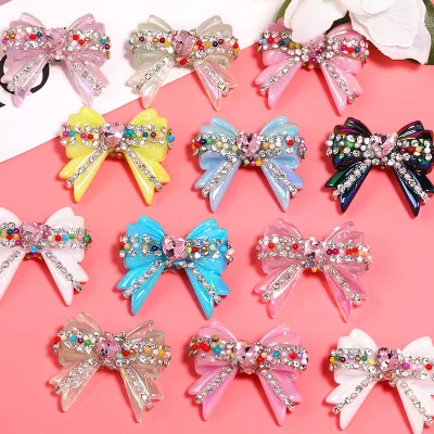 Wholesale Acrylic Bowknot Beads Bowknot Patterned Beads Fancy Rhinestone Beads for Pens Phone Chain Key Chain