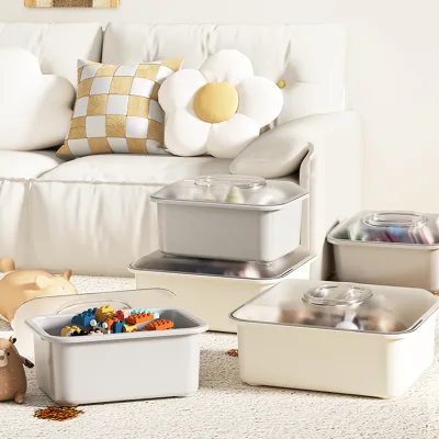 VSUCH Factory Toys Storage Container for Children Build Blocks Organizer Stackable Plastic Large Capacity Storage Box With Lid