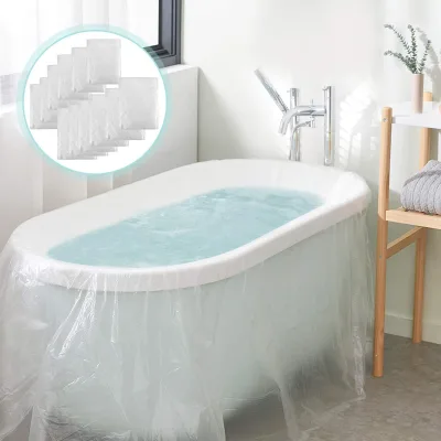 Disposable Portable Bathtub Cover Lined, Large Bathtub Lined with Plastic Bag Suitable for Salon, Family and Hotel Bathtubs