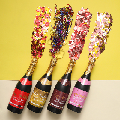 2025 Birthday Wedding Graduation Party Supplies Air Champagne Bottle Shaped Confetti Cannons