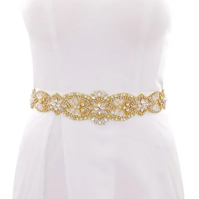 Rhinestones Bridal Sash Wedding Dress Sash Beaded Belt Crystal Waist Belt