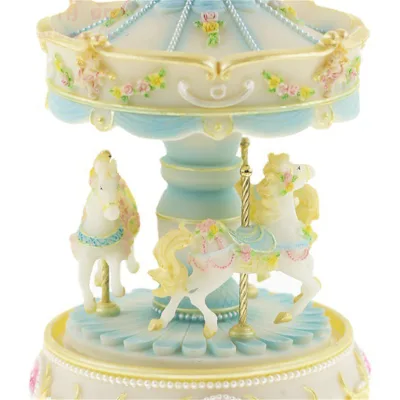 Customizable Music Box Carousel Spinning Light Resin Decoration Paper & Plastic Gift for Friends Classmates Children