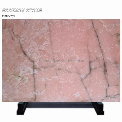 Luxury Pink Onyx Marble Stone Slab Translucent Pink Rosa Slabs for Modern Wall Floor Tiles Table Top Sink Polished Surface
