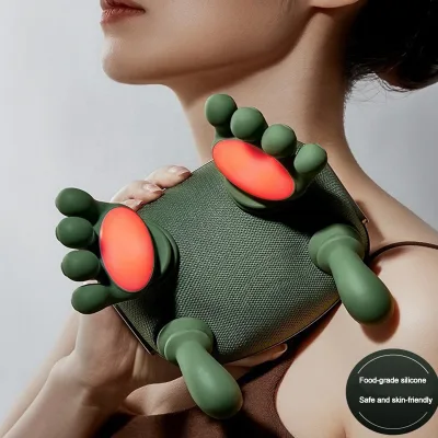 New Neck & Shoulder Massager with Timing Control and Heating Bionic Finger Deep Tissue Kneading Massage Shiatsu Neck Massager