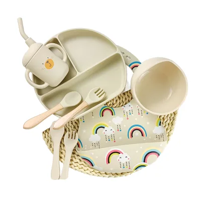 Silicone Feeding Kit for Children Includes Bottle and Sippy Cup